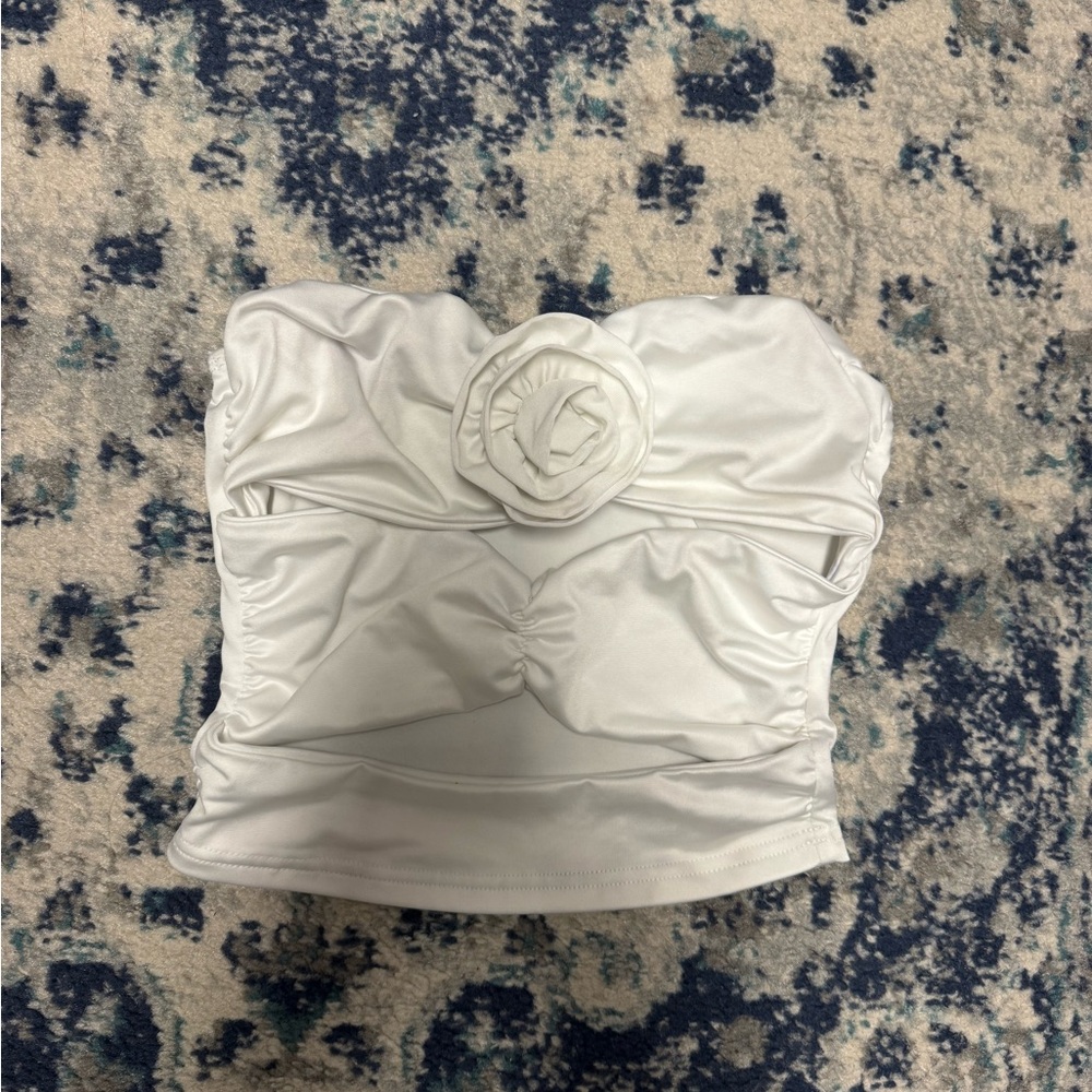 Tube Top with Flower and Cut-Outs